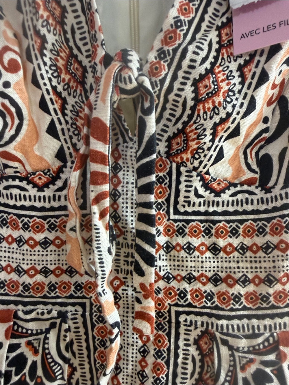 Avec Les Filles Beige and Black Floral Print Mini Dress - Picture 8 of 11